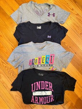 (4) Women’s Under Armour Short Sleeve Tees